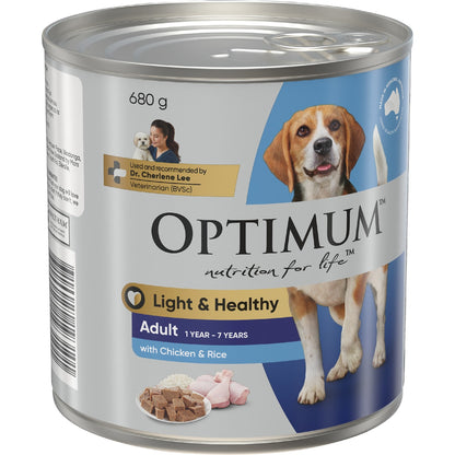 Optimum Adult Chicken & Rice Wet Dog Food 680g