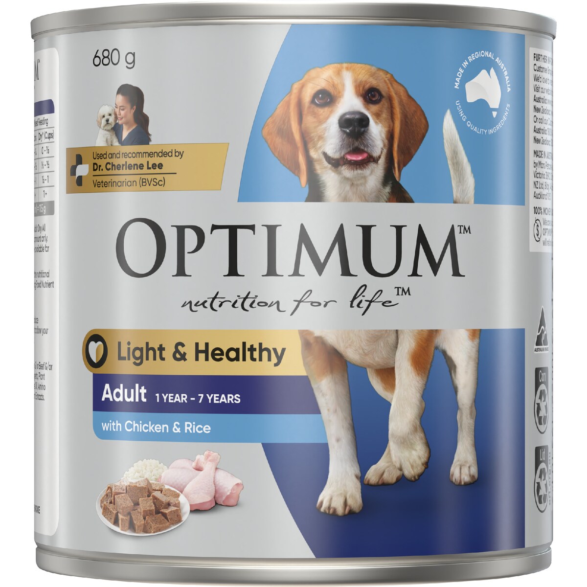 Optimum Adult Chicken & Rice Wet Dog Food 680g