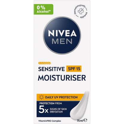 Nivea Men Sensitive Protective Moisturiser Spf 15 75ml