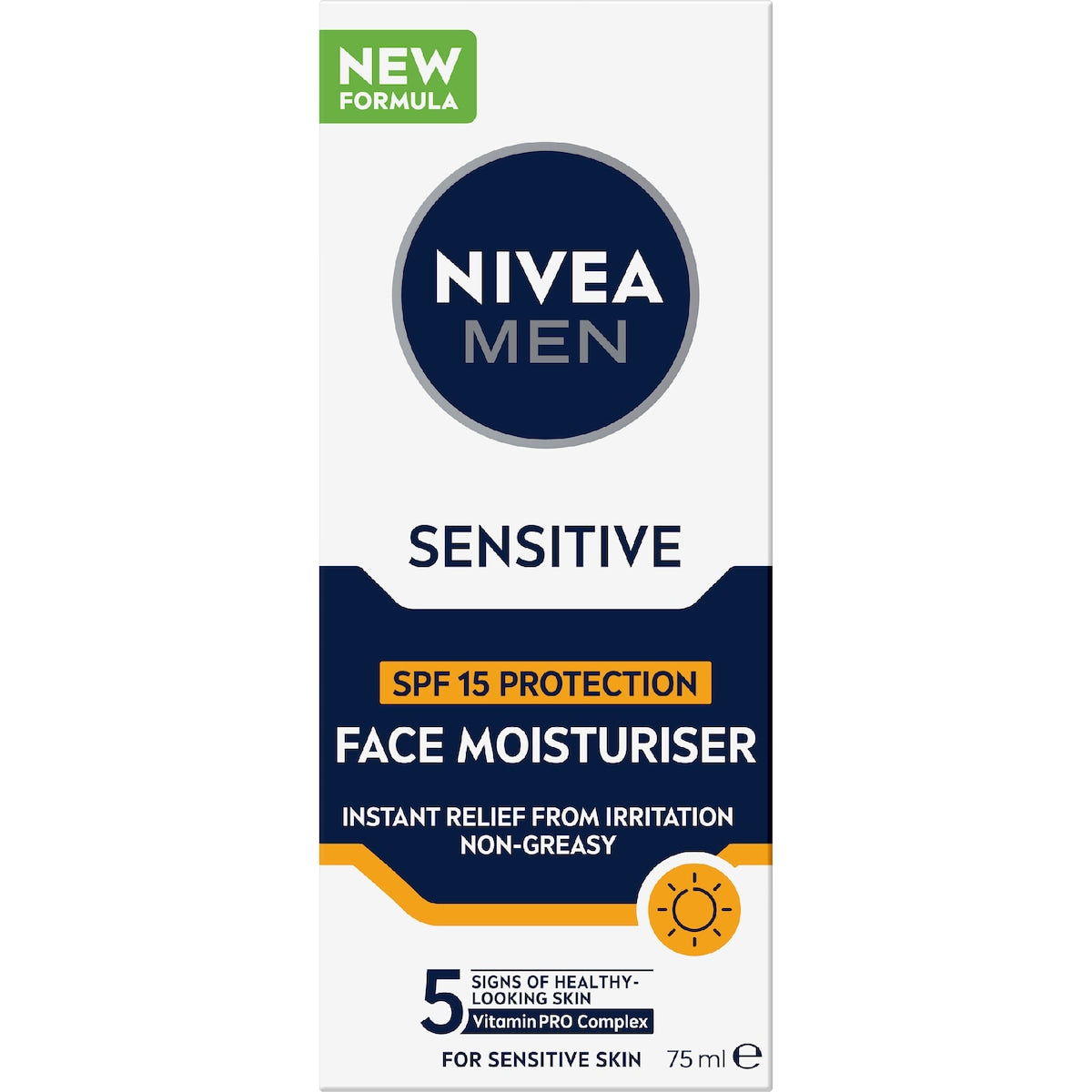 Nivea Men Sensitive Protective Face Moisturiser Cream With Spf15 75ml