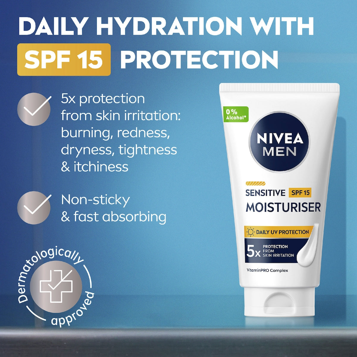 Nivea Men Sensitive Protective Moisturiser Spf 15 75ml