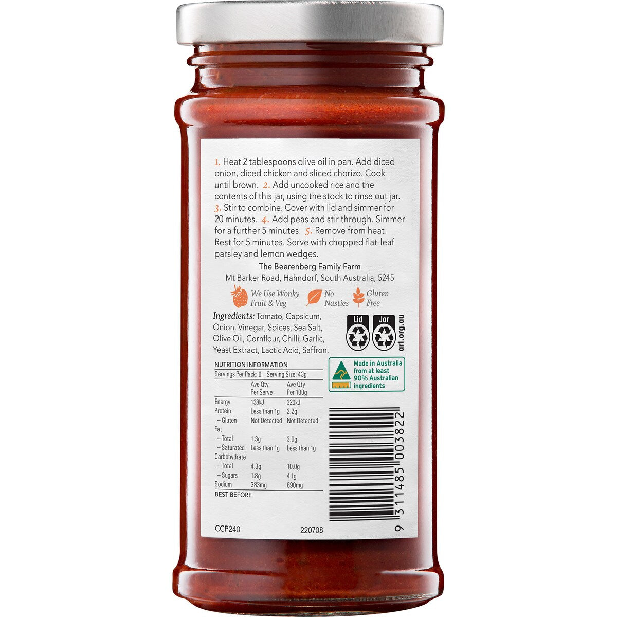 Beerenberg Chicken Chorizo Paella 240mL