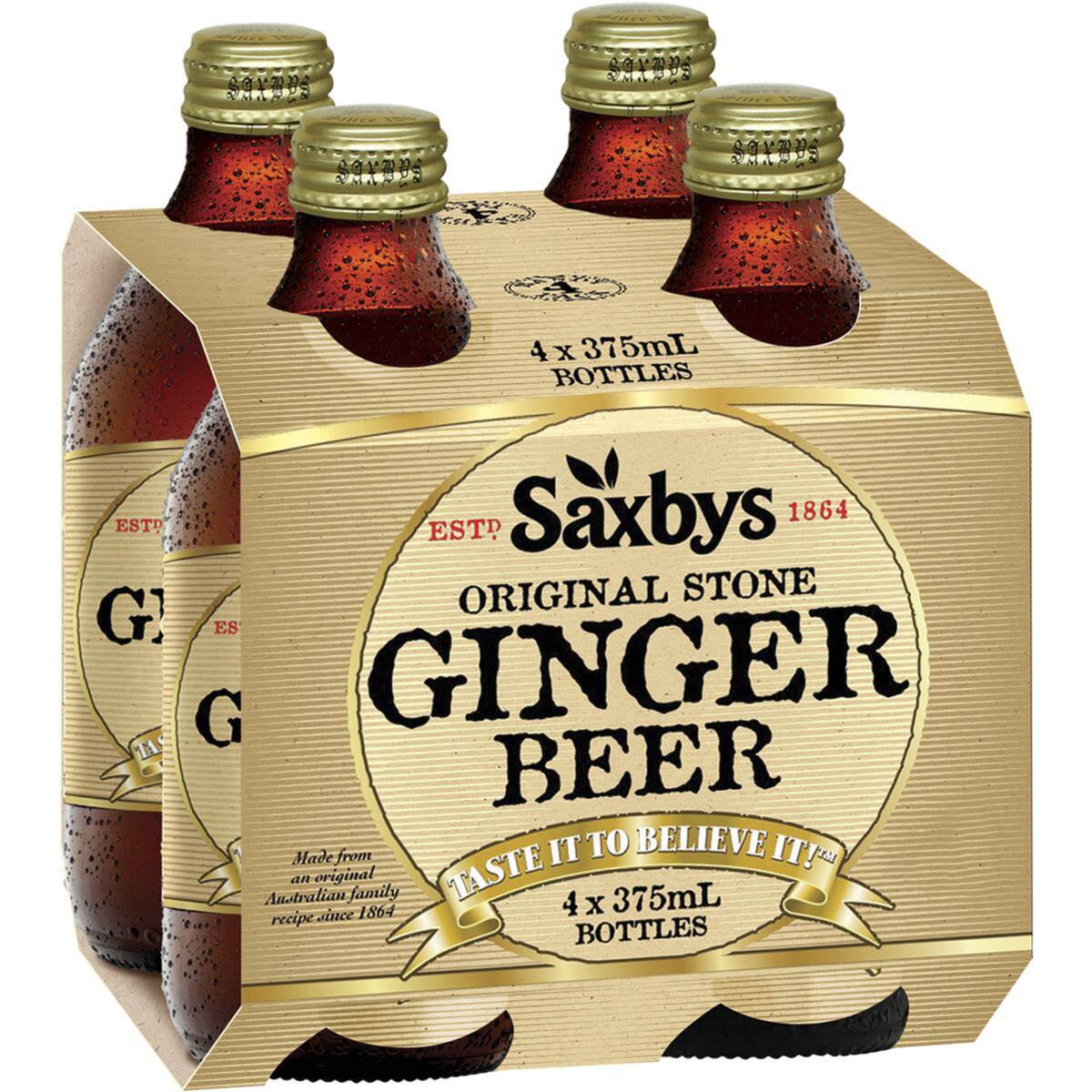Saxbys Ginger Beer 375ml X 4 Pack