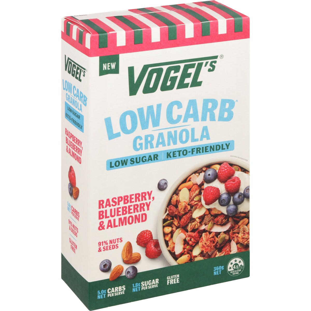 Vogels Low Carb Granola Raspberry, Blueberry & Almond 360g