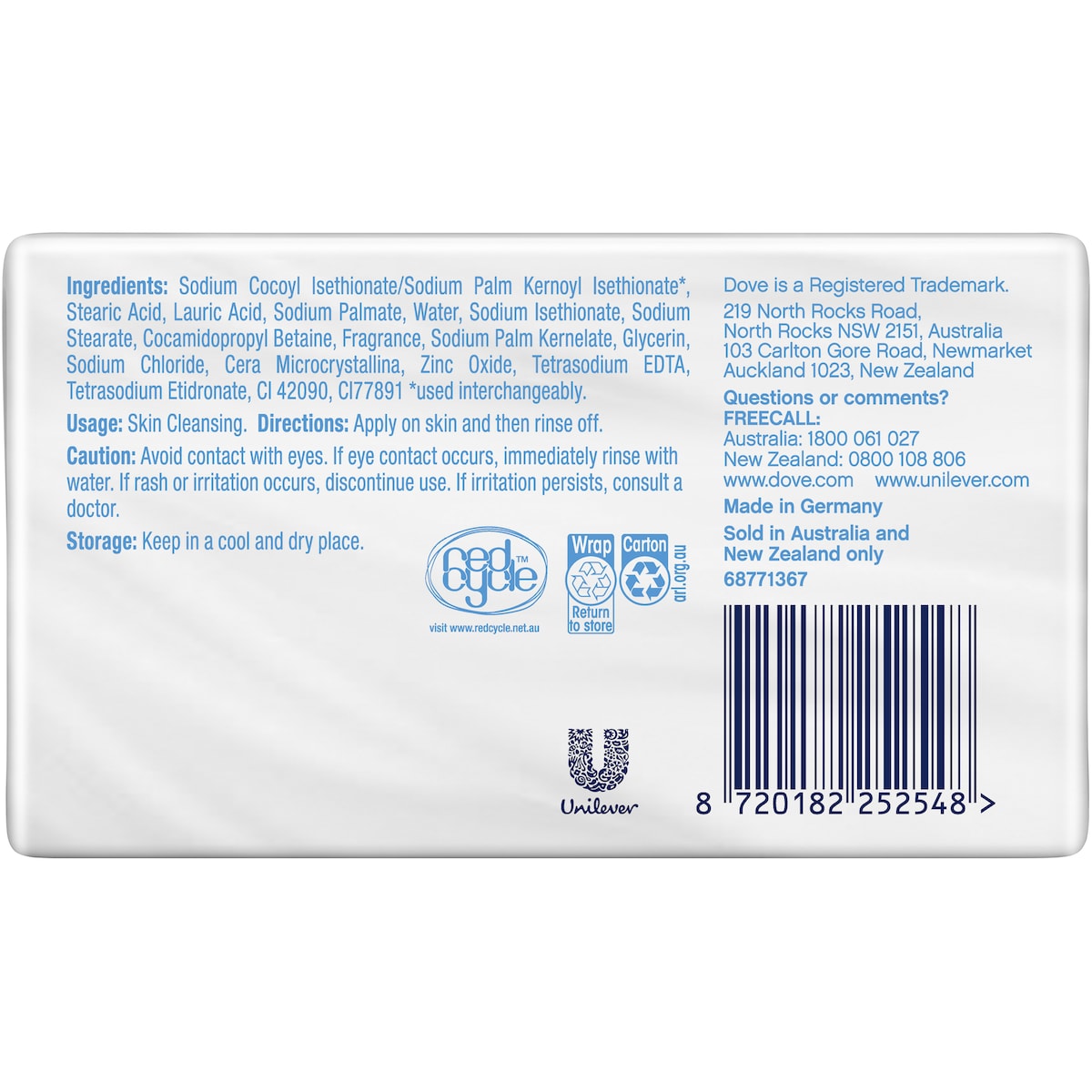 Dove Beauty Bar Gentle Exfoliating 90g X 4 Pack