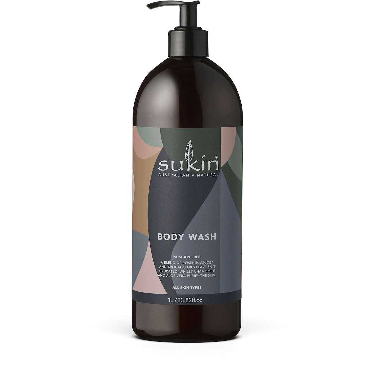 Sukin Anna Cole Body Wash Rosehip, Jojoba & Avocado Oils 1L