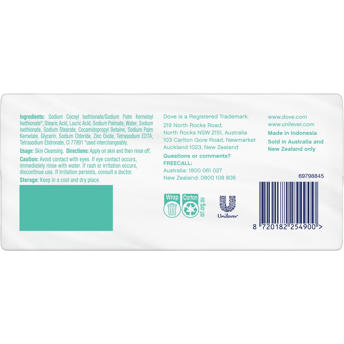 Dove Beauty Cream Bar Sensitive 6 X 90 G