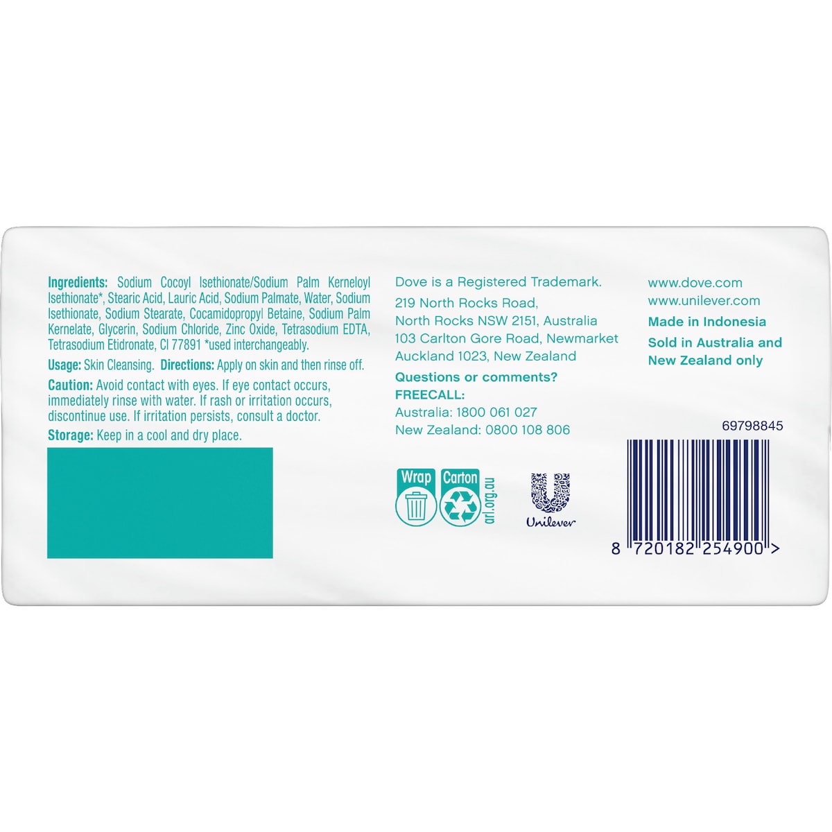 Dove Beauty Bar Sensitive 90g X 6 Pack