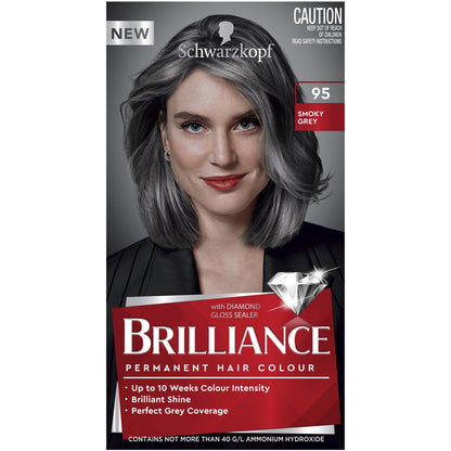 Schwarzkopf Brilliance Grey Hair Dye 95 Smoky Grey Hair Colour each