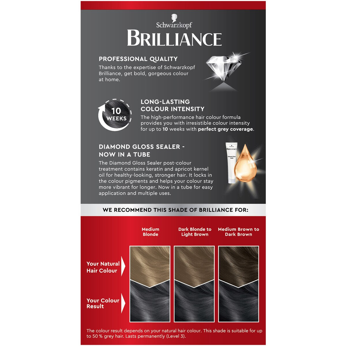 Schwarzkopf Brilliance Grey Hair Dye 95 Smoky Grey Hair Colour each