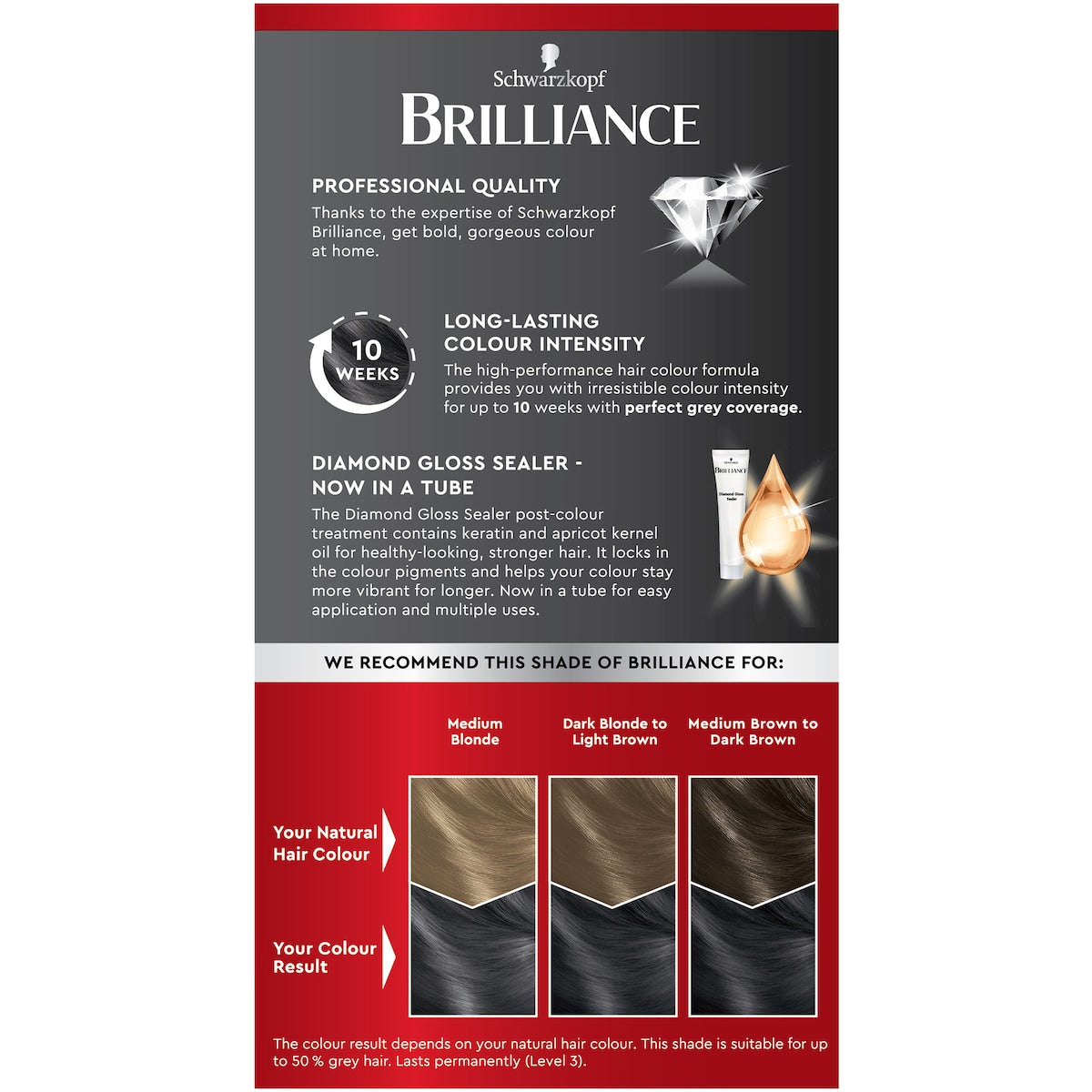 Schwarzkopf Brilliance Permanent Hair Colour Smoky Grey Each