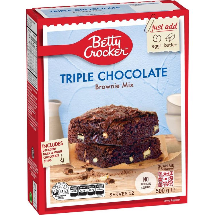 Betty Crocker Triple Chocolate Brownie Mix 500g