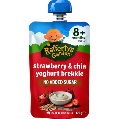 Raffertys Garden Strawberry & Chia Yoghurt Brekkie Baby Food 8+ Months 120g