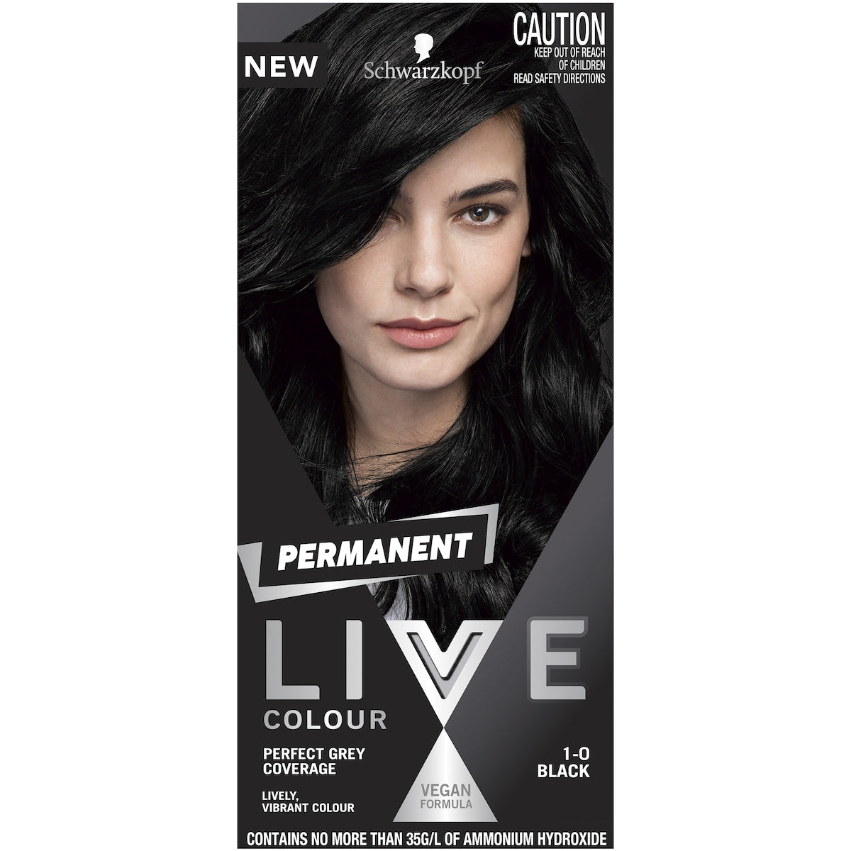 Schwarzkopf Live Colour Permanent Hair Dye Black Each
