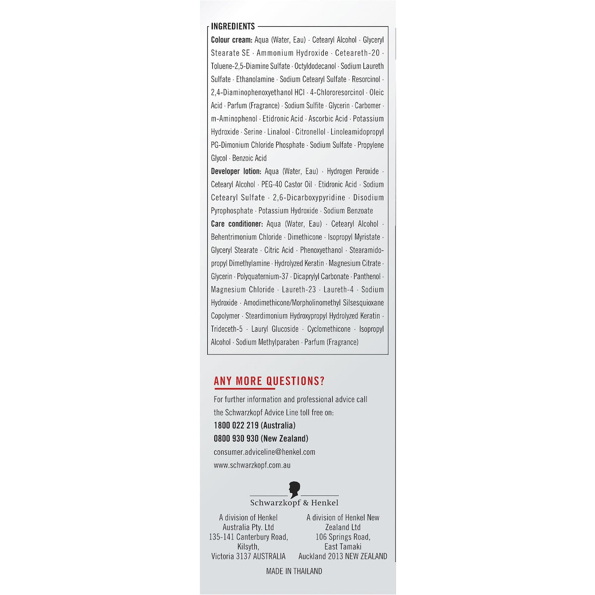 Schwarzkopf Live Colour Permanent Hair Dye Black Each