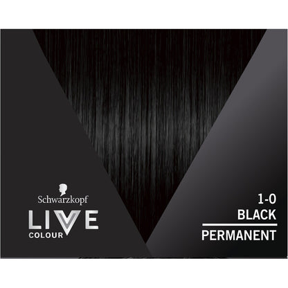 Schwarzkopf Live Colour Black Hair Dye 1-0 Black Permanent each