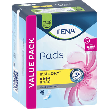 Tena Incontinence Pads Instadry Standard Length 20 Pack