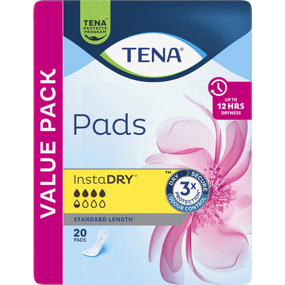 Tena Incontinence Pads Instadry Standard Length 20 Pack