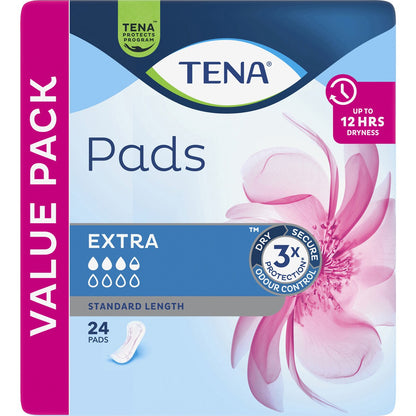 Tena Pads Extra Standard Length 24 Pack