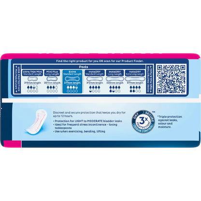 Tena Incontinence Pads Extra Standard Length 24 Pack