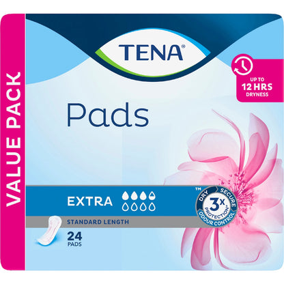 Tena Incontinence Pads Extra Standard Length 24 Pack