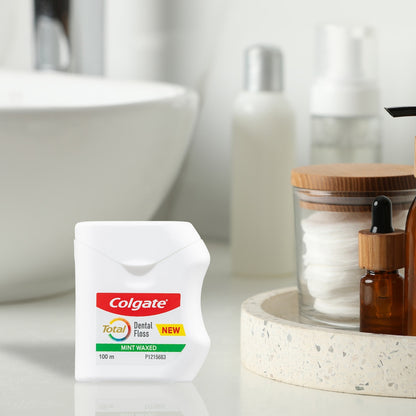Colgate Total Dental Floss Mint Waxed Flavour Value 100m Each