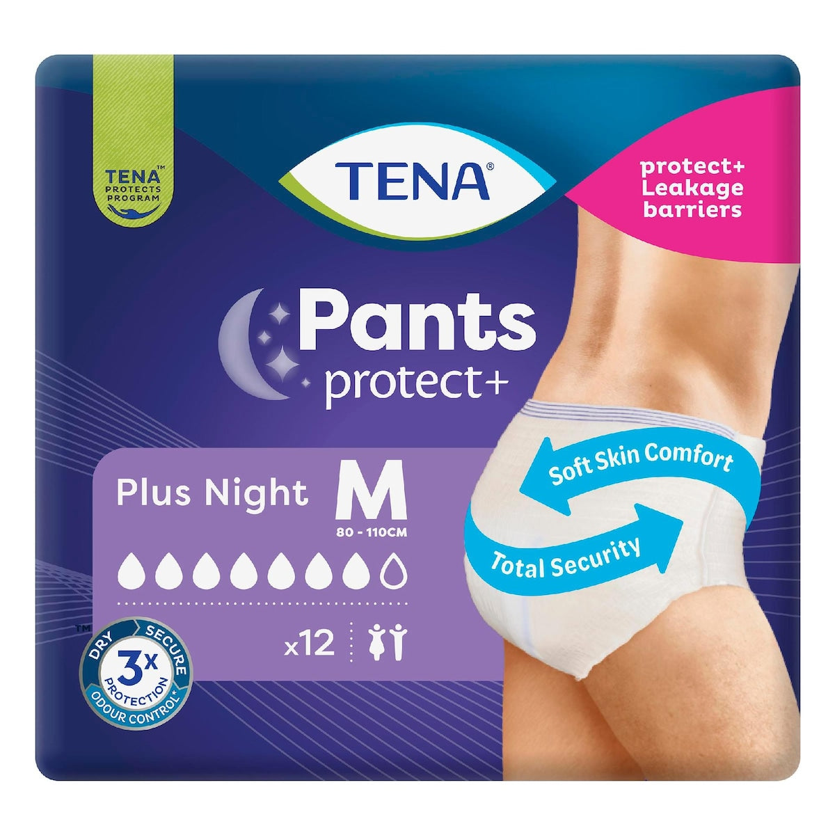 Tena Incontinence Pants Plus Night Size M 12 Pack