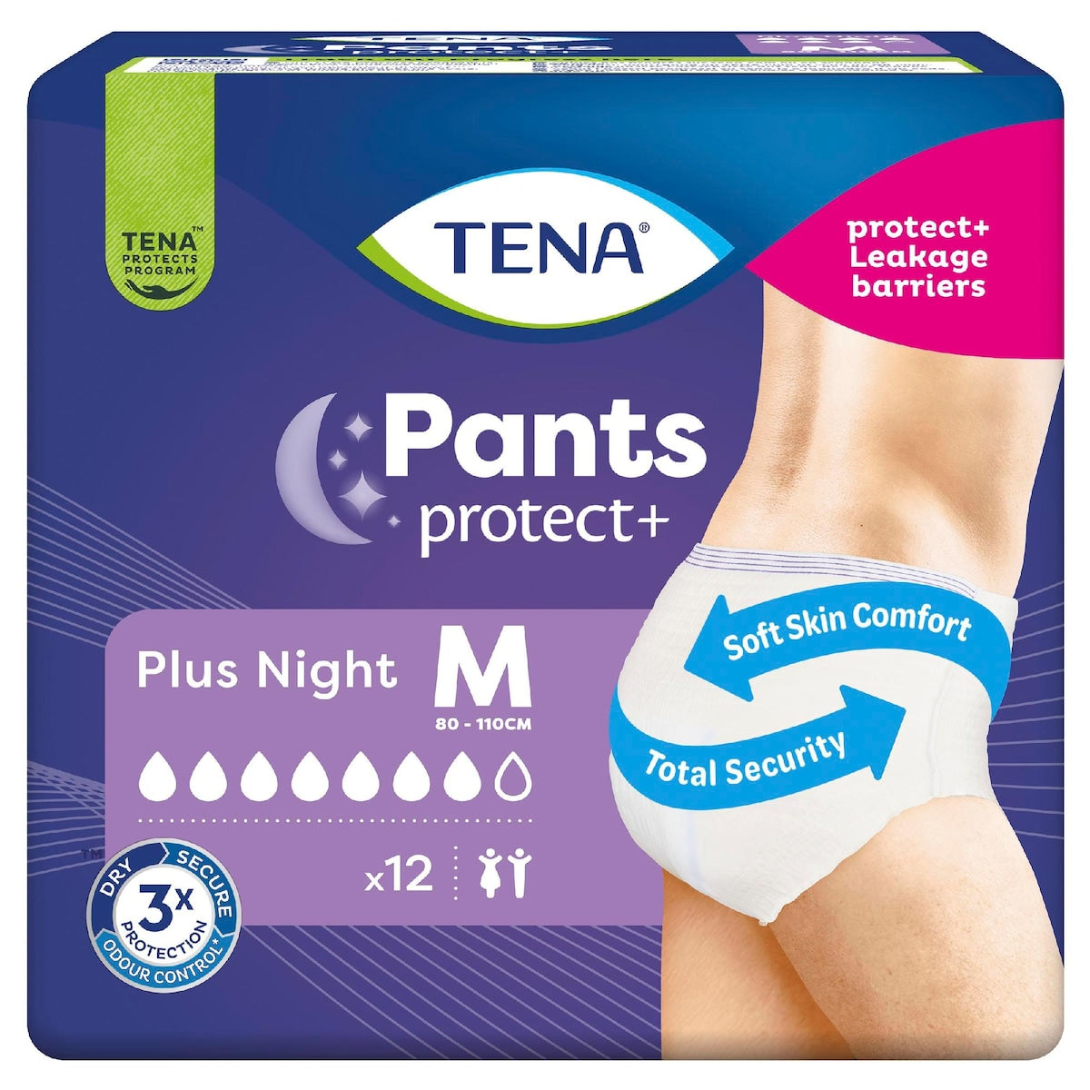 Tena Incontinence Pants Plus Night Size M 12 Pack