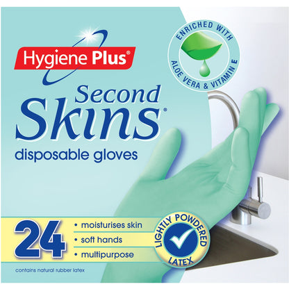 Hygiene Plus Second Skin Latex Gloves Disposable 24 pack