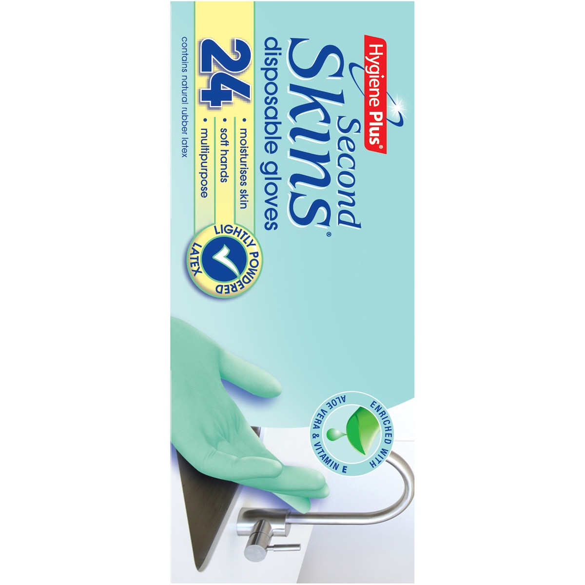 Hygiene Plus Second Skin Latex Gloves Disposable 24 pack