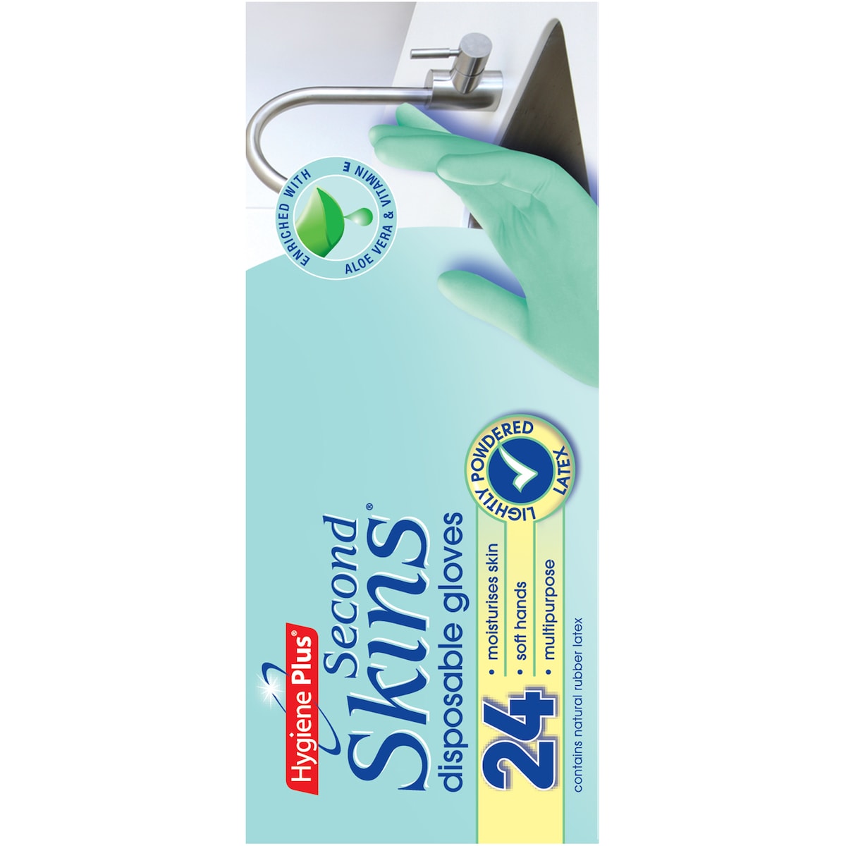 Hygiene Plus Second Skin Latex Gloves Disposable 24 pack