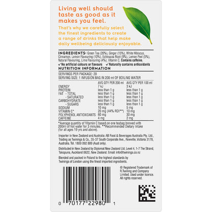 Twinings Live Well Defence Tea Bags 20 Pack