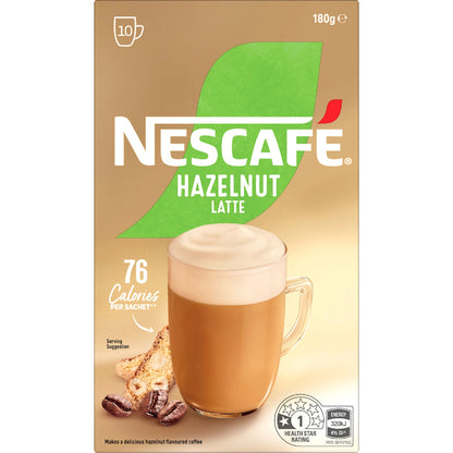 Nescafe Hazelnut Latte Coffee Sachets 10 Pack
