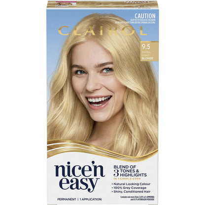 Clairol Nice & Easy Permanent 9.5 Extra Light Blonde Hair Colour Each