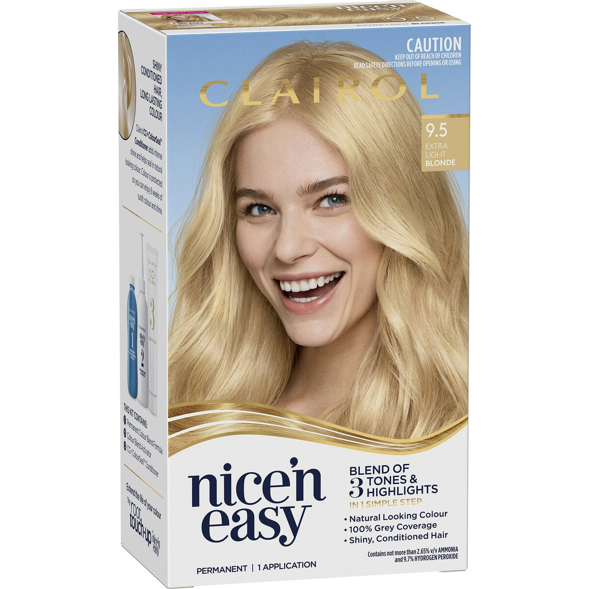 Clairol Nice & Easy Permanent 9.5 Extra Light Blonde Hair Colour Each