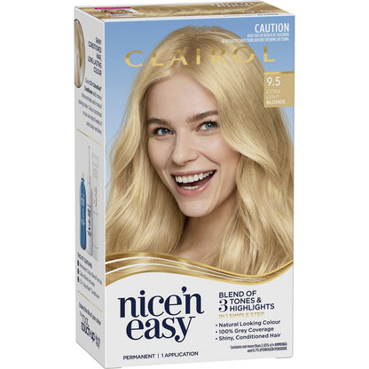Clairol Nice & Easy Permanent 9.5 Extra Light Blonde Hair Colour Each