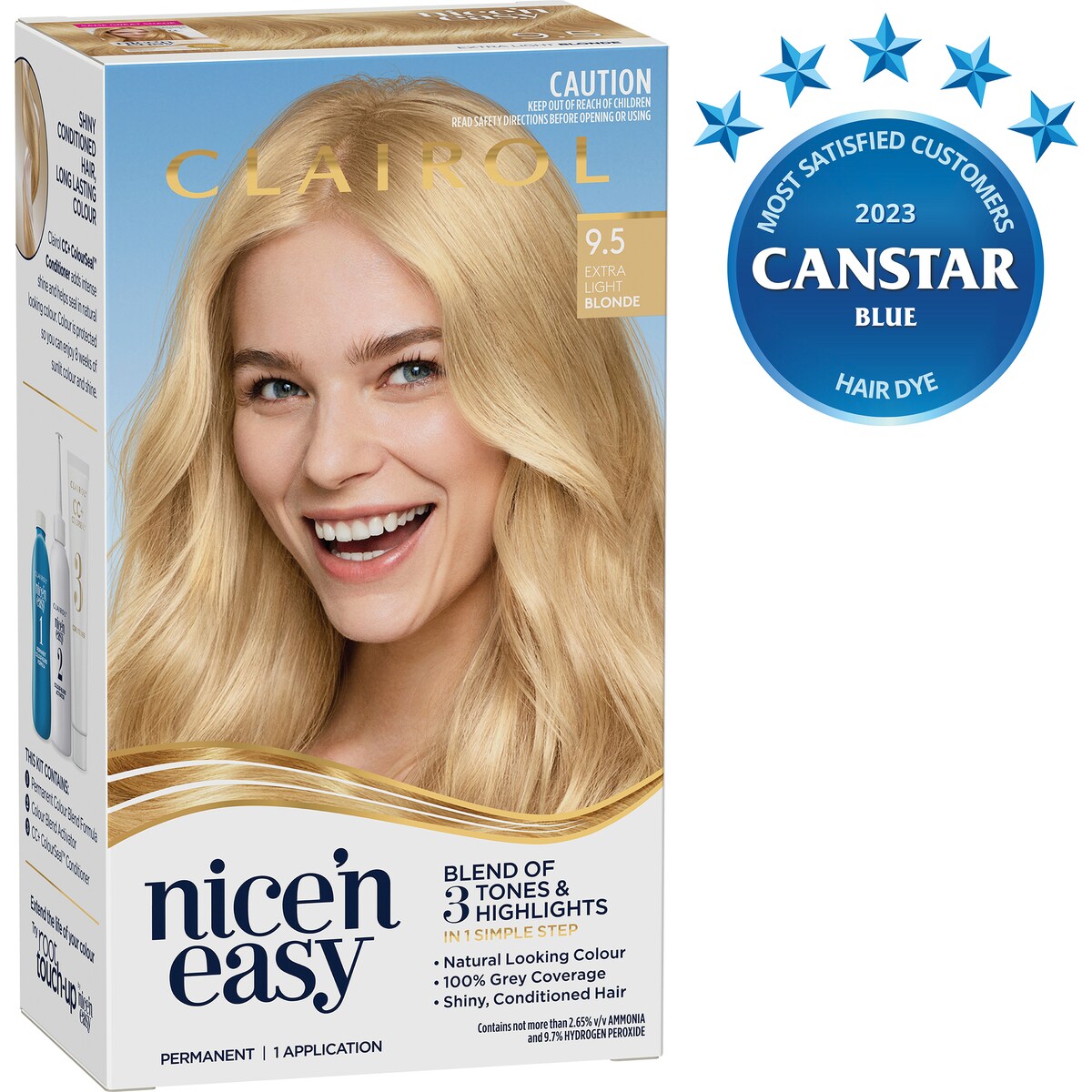 Clairol Nice & Easy Permanent 9.5 Extra Light Blonde Hair Colour Each