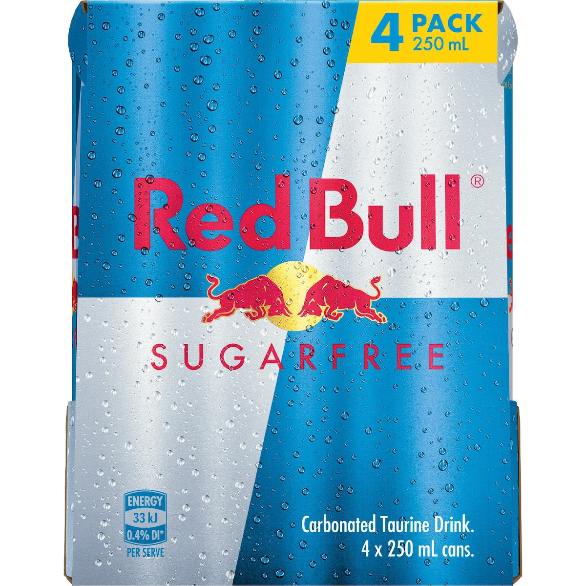 Red Bull Energy Drink Sugar Free 250ml X 4 Pack