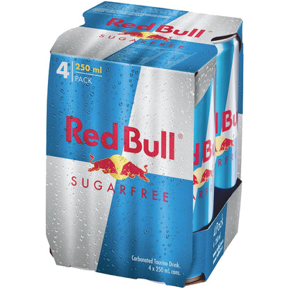 Red Bull Energy Drink Sugar Free 250ml X 4 Pack