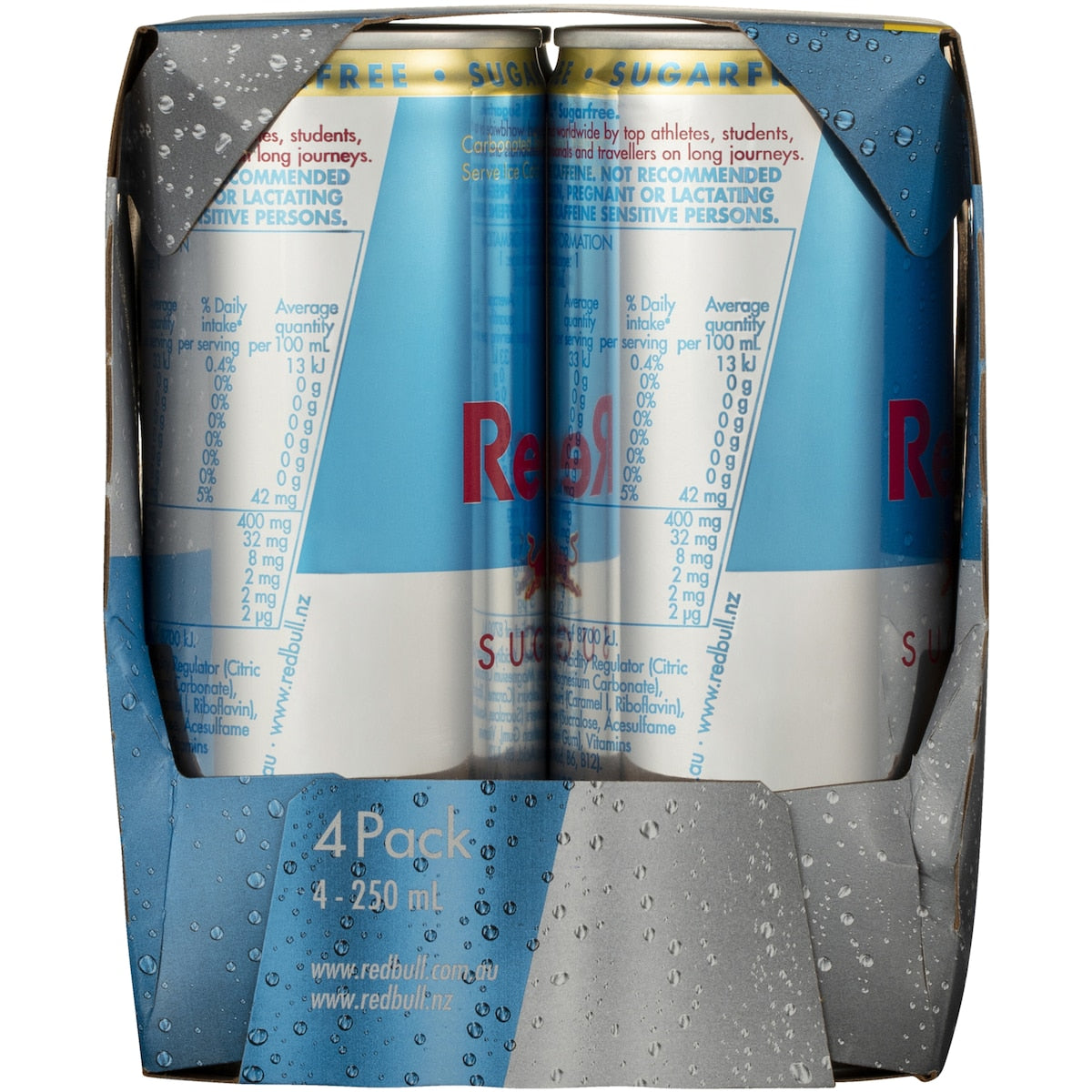 Red Bull Energy Drink Sugar Free 250ml X 4 Pack