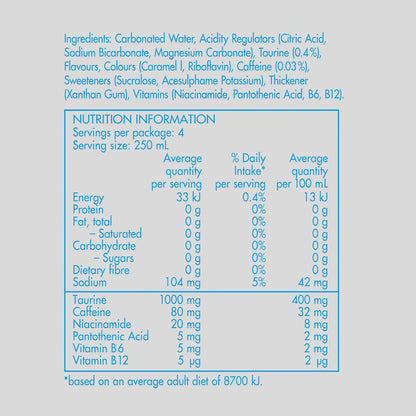 Red Bull Energy Drink Sugar Free 250ml X 4 Pack