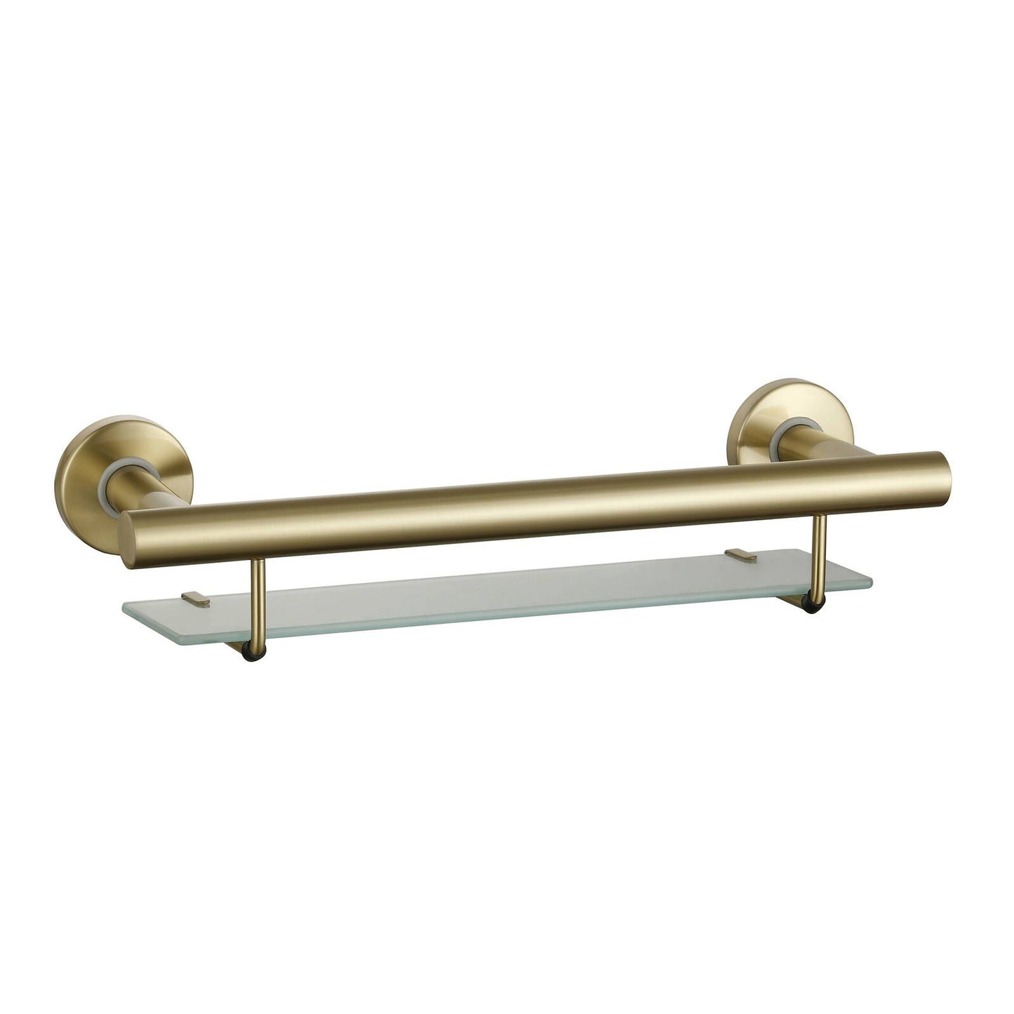 Evekare Bath Shelf with Grab Rail - 490mm - Brushed Brass