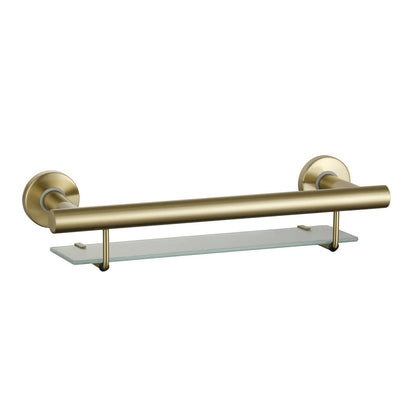 Evekare Bath Shelf with Grab Rail - 490mm - Brushed Brass
