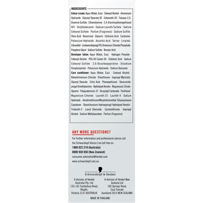 Schwarzkopf Live Colour Black Hair Dye 1.1 Blue Black Permanent each
