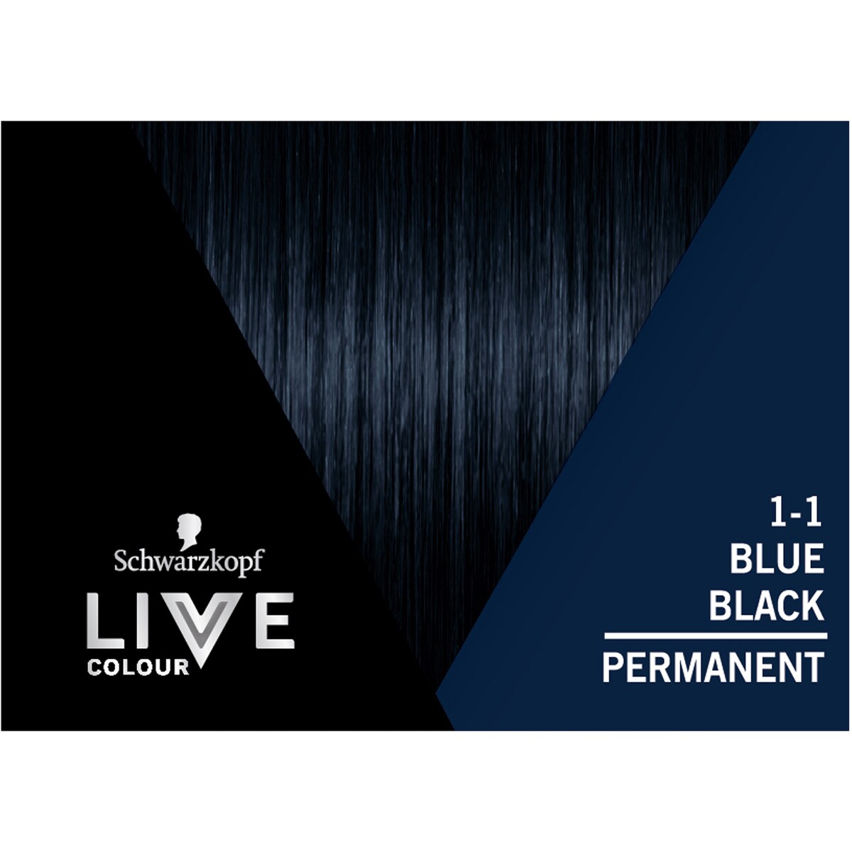 Schwarzkopf Live Colour Black Hair Dye 1.1 Blue Black Permanent each