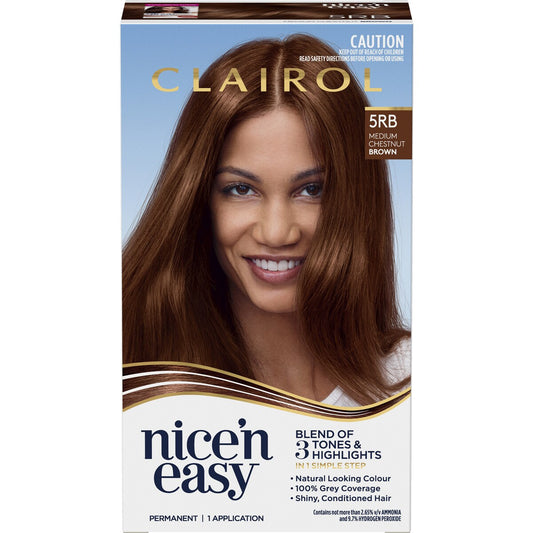 Clairol Nice 'N Easy Permanent 5RB Chestnut Brown Hair Colour each