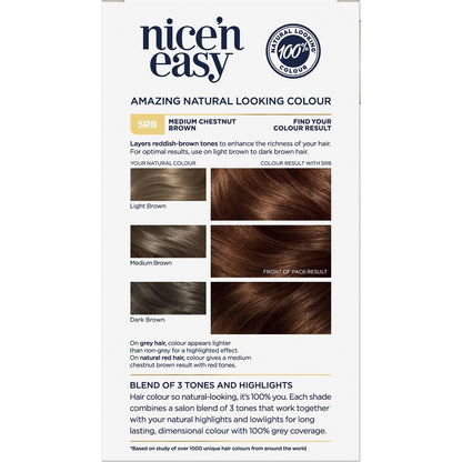 Clairol Nice 'N Easy Permanent 5RB Chestnut Brown Hair Colour each