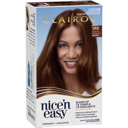 Clairol Nice 'N Easy Permanent 5RB Chestnut Brown Hair Colour each