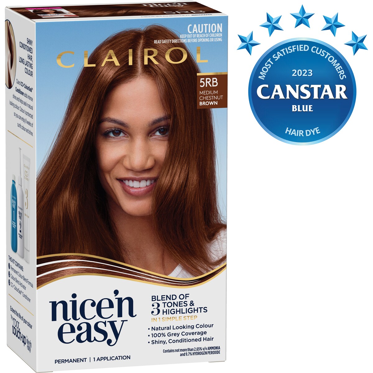 Clairol Nice 'N Easy Permanent 5RB Chestnut Brown Hair Colour each