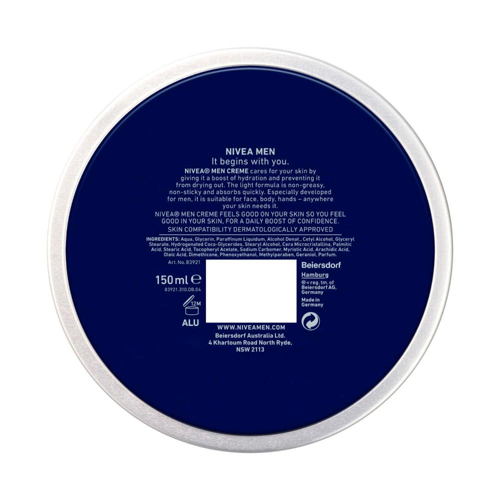Nivea Men Creme Tin Face Body & Hands - 150mL